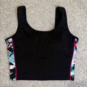 Black Sports Bra with Colorful Side Panels